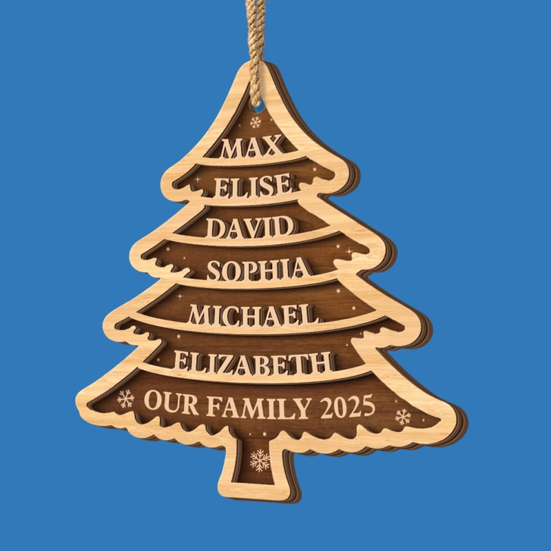 Custom Double Layer Wooden Ornament - Personalized Christmas Birthday Gifts For Mom, Dad, Kids - Generations Of Love