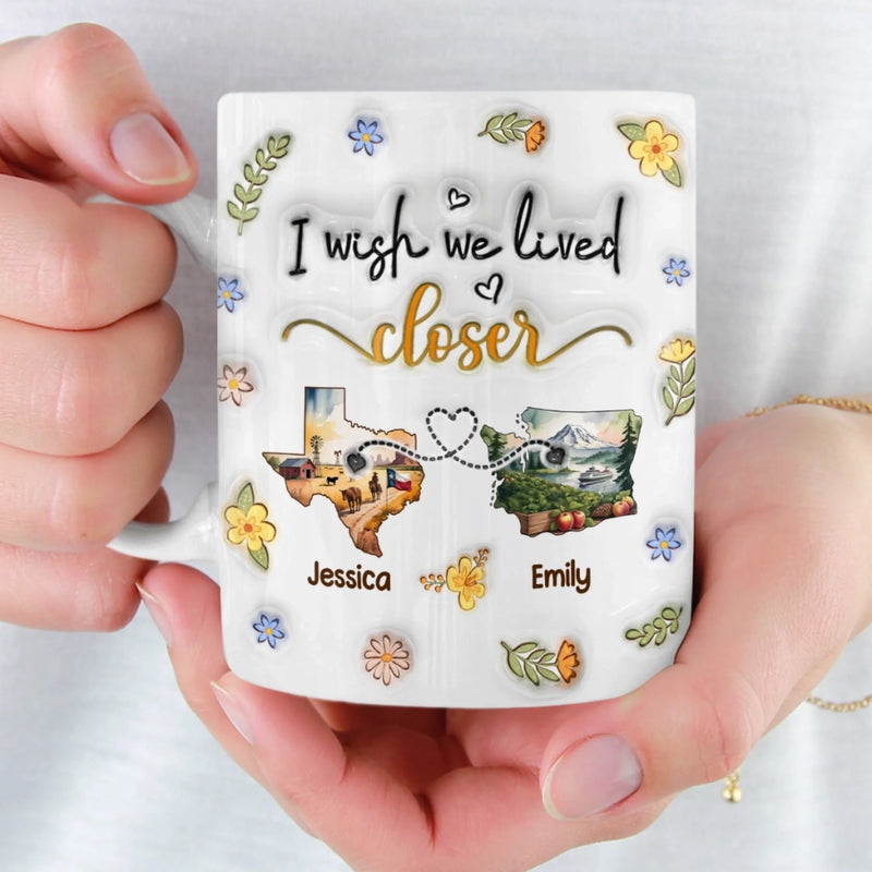 Custom Long Distance Mug - Personalized Best Friend Christmas Birthday Gifts For Women, Besties, Sisters, BFF - Always Better When We Are Together