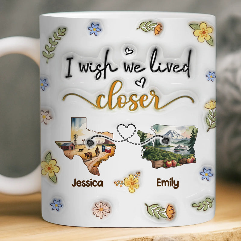 Custom Long Distance Mug - Personalized Best Friend Christmas Birthday Gifts For Women, Besties, Sisters, BFF - Always Better When We Are Together
