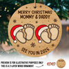Custom Double Layer Wooden Ornament - Personalized Christmas Baby Shower, Gender Reveal Gifts For New Moms, New Dads, New Parents - A New Star Is Born