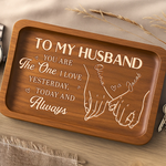 Custom Wooden Valet Tray - Personalized Anniversary Wedding Gifts For Husband And Wife, Him And Her - Thank You For Being My Forever, Couple Birthday Gifts For Him And Her
