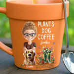 Custom Plant Pot Ceramic Mug - Personalized Garden Gifts For Gardeners, Dog Lovers - Best Buds, Best Brews - Flower Pot Mug