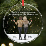 Custom Circle Glass Ornament - Personalized Best Friend Christmas Birthday Gifts For Women, Besties, Sisters, BFF - Best Days Shared With You