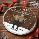 Custom Circle Glass Ornament - Personalized Best Friend Christmas Birthday Gifts For Women, Besties, Sisters, BFF - Best Days Shared With You