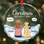 Custom Circle Glass Ornament - Personalized Pet Christmas Memorial Sympathy Gifts For Dogs - Missing You Always