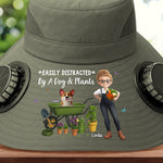Custom Hat With Fans Solar Power - Personalized Garden Gifts For Gardeners, Dog Lovers, Dog Dad And Mom - Garden Goals and Furry Friends