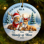Custom Ceramic Ornament - Personalized Christmas Birthday Gifts For Mom, Dad, Kids - Celebrating Christmas As A Trio