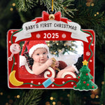Custom Photo Acrylic Ornament - Personalized Christmas Baby Shower, Gender Reveal Gifts For New Moms, New Dads, Grandparent - First Christmas, Forever Loved