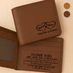 Custom Engraved Bifold Leather Wallet Two Sides - Personalized Anniversary Wedding Gifts For Husband And Wife, Him And Her - Endlessly In Love With You