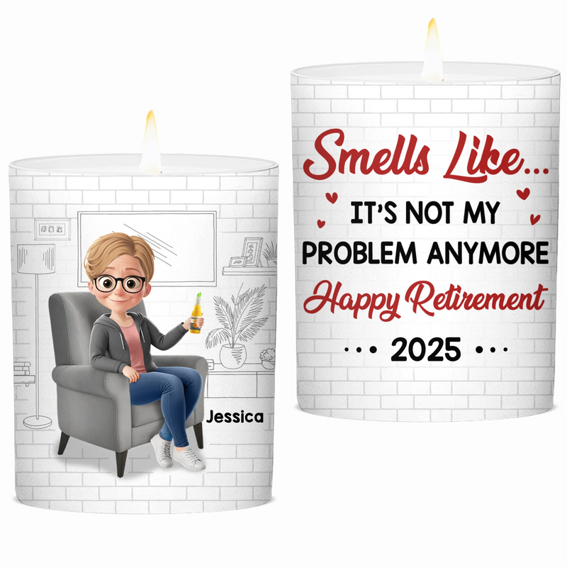 Custom Smokeless Scented Candle - Personalized Retirement Gifts For Coworkers - Off The Clock Life