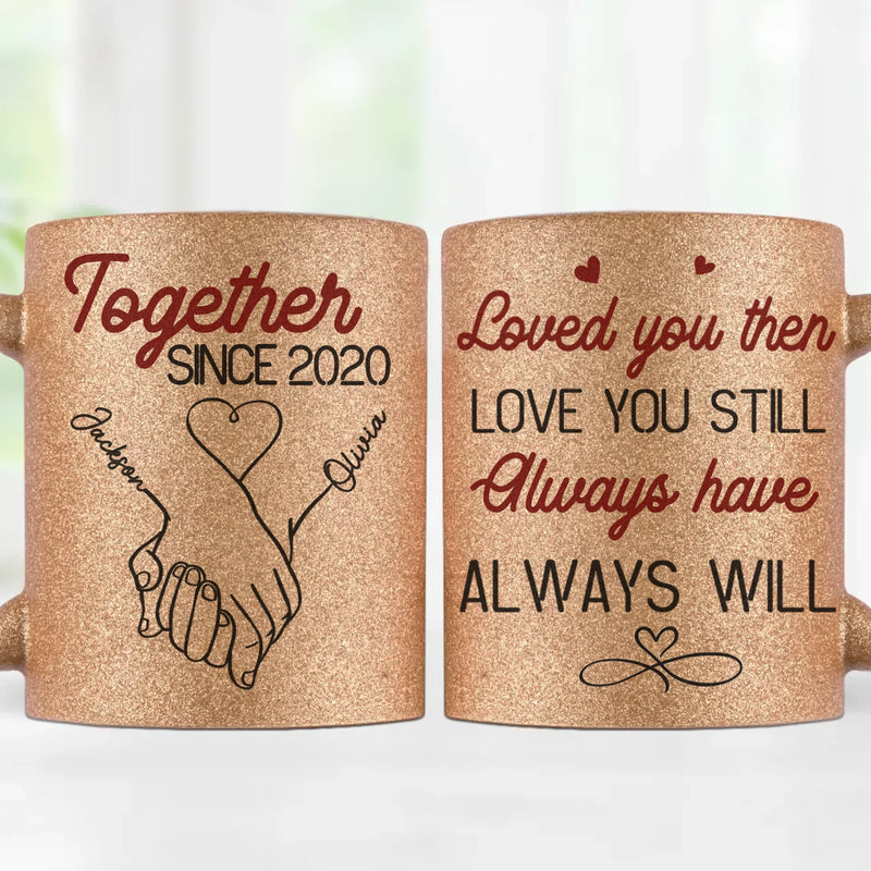 My Heart Clicks With Yours - Couple Personalized Custom Metallic Mug - Gift For Couple, Husband, Wife