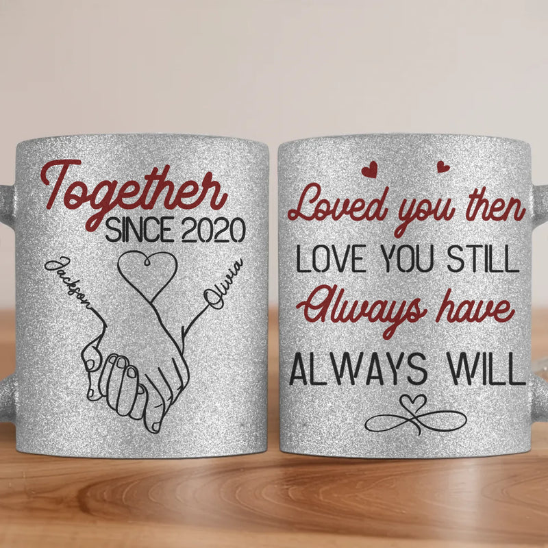 My Heart Clicks With Yours - Couple Personalized Custom Metallic Mug - Gift For Couple, Husband, Wife