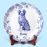 Whispers Of Love In Blue - Dog Personalized Custom Ceramic Plate - Father's Day, Gift For Dog Lovers, Dad, Grandpa