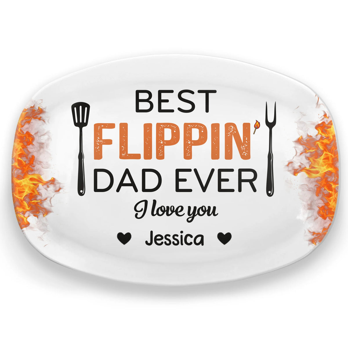 Best Flippin’ Dad Ever - Family Personalized Custom Platter - Father's Day, Gift For Dad, Grandpa