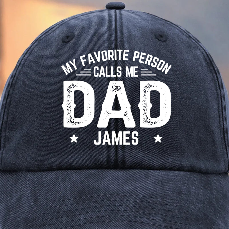 Papa Life, Best Life - Family Personalized Custom Vintage Washed Denim Baseball Cap - Father's Day, Gift For Dad, Grandpa