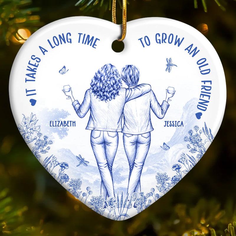 Custom Ceramic Ornament - Personalized Best Friend Christmas Birthday Gifts For Women, Besties, Sisters, BFF - Together We Shine The Most