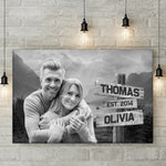 Custom Photo In Your Arms, I've Found My Home - Couple Personalized Custom Horizontal Canvas - Gift For Husband Wife, Anniversary