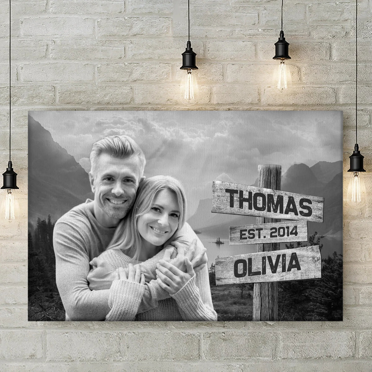 Custom Photo In Your Arms, I've Found My Home - Couple Personalized Custom Horizontal Canvas - Gift For Husband Wife, Anniversary