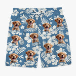Custom Photo Aloha & Tail Wags - Dog & Cat Personalized Custom Tropical Hawaiian Aloha Men Beach Shorts - Summer Vacation Gift For Pet Owners, Pet Lovers