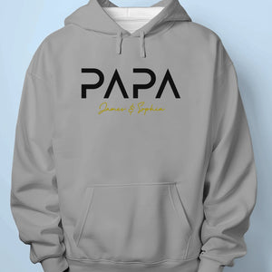 Papa Mode On - Family Personalized Custom Unisex T-shirt, Premium T-shirt, Hoodie -  Father's Day, Gift For Dad, Grandpa