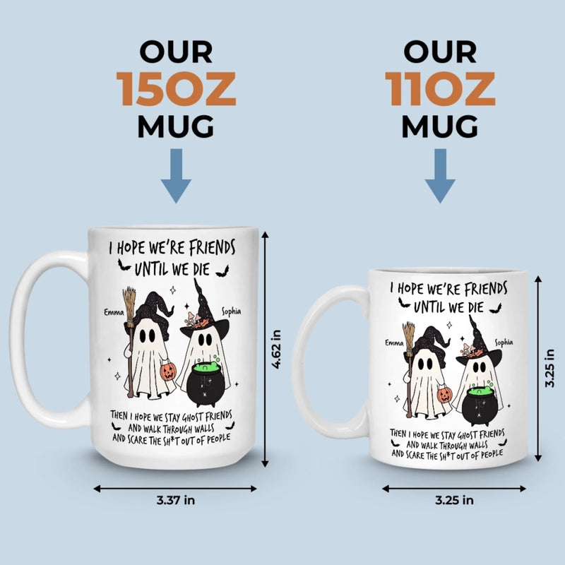 Custom Mug - Personalized Halloween Birthday Gifts For Women, Besties, Sisters, BFF - Spooky Nights With My Bestie