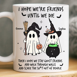 Custom Mug - Personalized Halloween Birthday Gifts For Women, Besties, Sisters, BFF - Spooky Nights With My Bestie