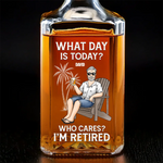 Custom Glass Whiskey Bottle - Personalized Retirement Gifts For Best Friends, Family, Coworker, Work Bestie, Wine, Bourbon, Whiskey Lovers - No Deadlines, Just Lifelines