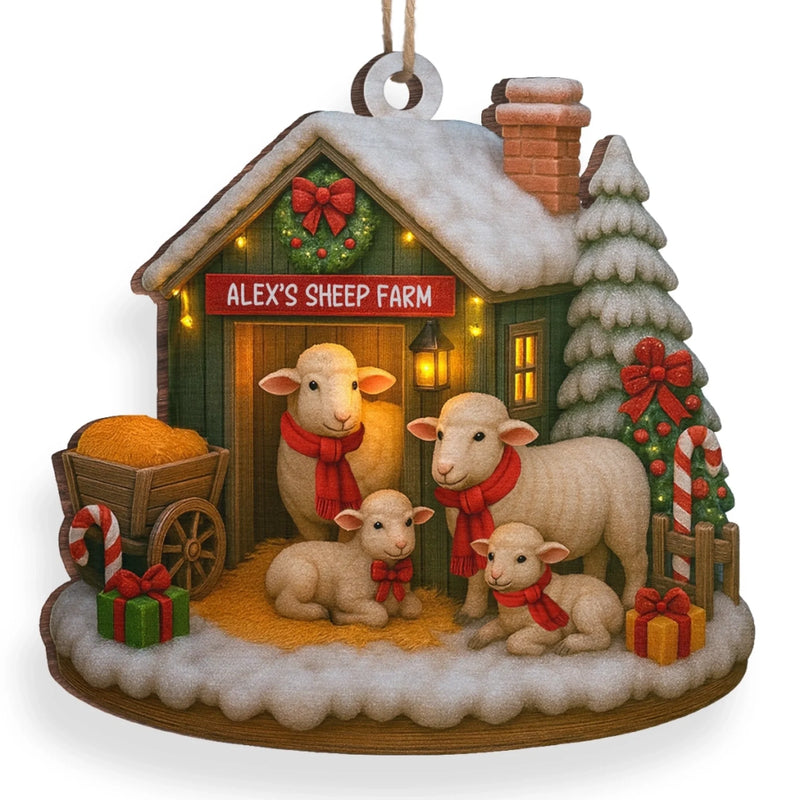 Custom Wood Ornament - Personalized Christmas Birthday Gifts For Women, Men - Life Feels Softer With Sheep