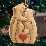 Custom Wood Ornament - Personalized Christmas Birthday Gifts For Mom, Dad, Kids - Our Little Bear Clan