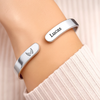 Custom Engraved Stainless Steel Cuff Bracelet - Personalized Memorial Sympathy Gifts For Loss Of Mom, Dad - I Will Carry You With Me