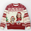 Custom Unisex Ugly Sweatshirt - Personalized  Christmas Birthday Gifts For Dog Cat Lovers, Dog Dad And Mom, Cat Owners - Life Is Better With My Fur Babies