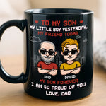 Custom Black Mug - Personalized Birthday Gifts For Dad, Son - Two Generations One Bond