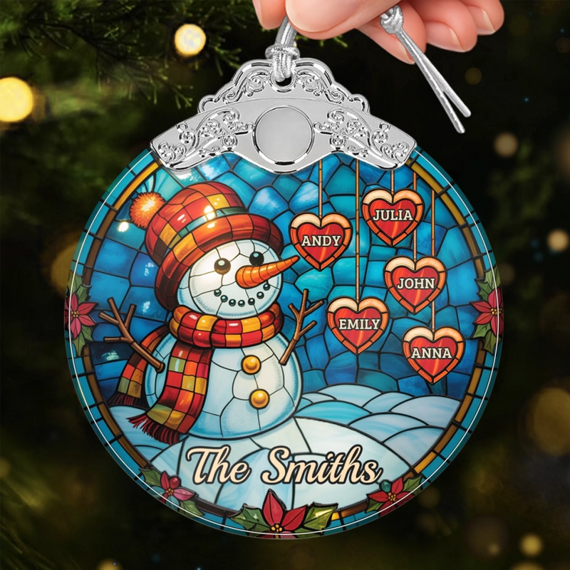 Custom Glass Ornament - Personalized Christmas Birthday Gifts For Mom, Dad, Kids - Merry Little Family