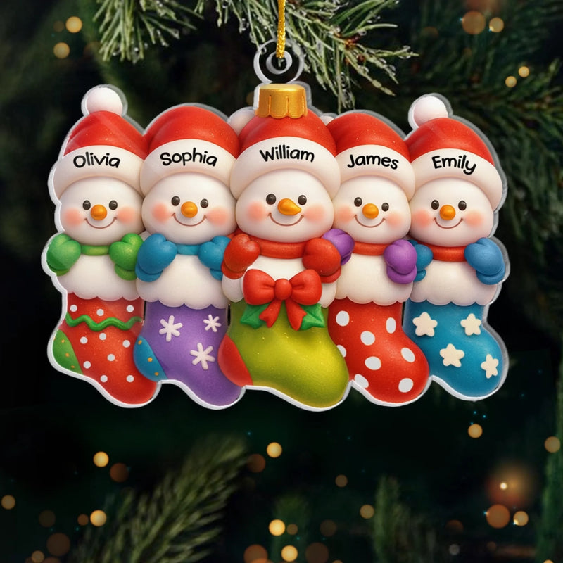 Custom Acrylic Ornament - Personalized Christmas Birthday Gifts For Mom, Dad, Kids - Warm Hearts Make Christmas Bright