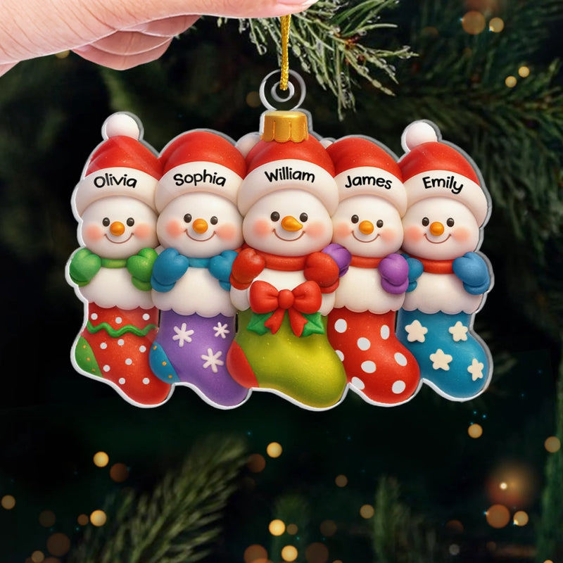 Custom Acrylic Ornament - Personalized Christmas Birthday Gifts For Mom, Dad, Kids - Warm Hearts Make Christmas Bright