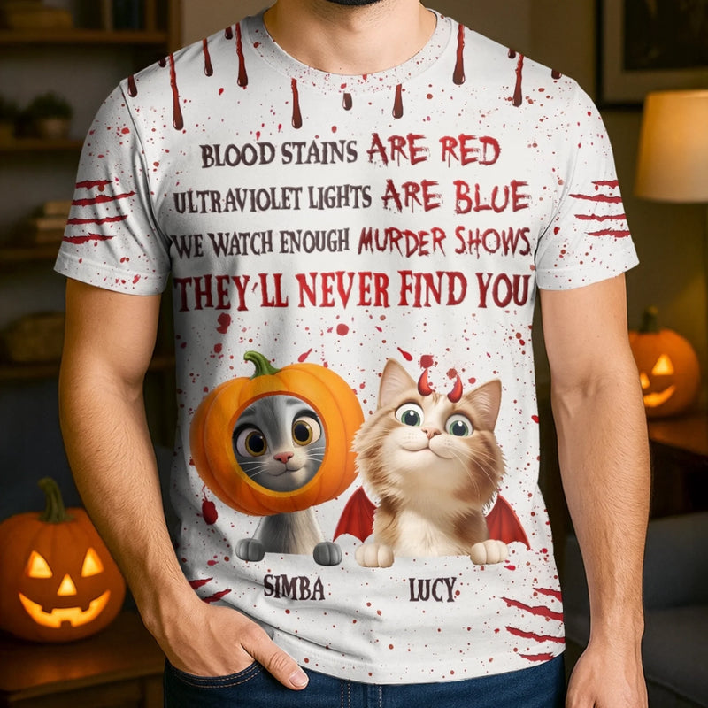 Custom Unisex T-shirt - Personalized Halloween Costume  Birthday Gifts For Cat Lovers, Cat Mom And Dad - Purranormal Activity