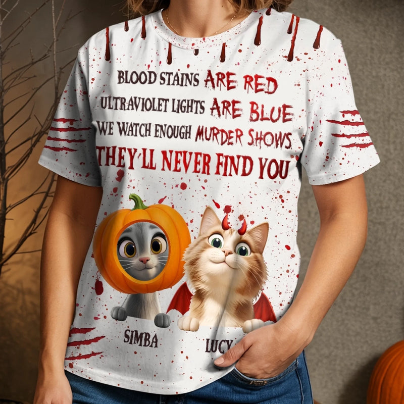 Custom Unisex T-shirt - Personalized Halloween Costume  Birthday Gifts For Cat Lovers, Cat Mom And Dad - Purranormal Activity
