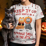 Custom Name Halloween Cat Gifts for Cat Lovers - Personalized AOP T-shirt