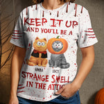 Custom Name Halloween Cat Gifts for Cat Lovers - Personalized AOP T-shirt