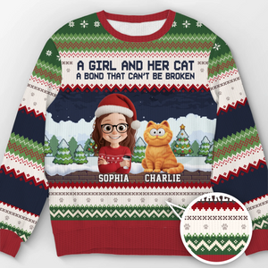 Custom Unisex Ugly Sweatshirt - Personalized  Christmas Birthday Gifts For Cat Lovers, Cat Mom And Dad - Whiskers In The Snow