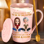 Custom 14oz Marble Mug - Personalized Birthday Gifts For Mom, Daughter - Mother Daughter Bond Shines Bright