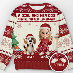 Custom Unisex Ugly Sweatshirt - Personalized  Christmas Birthday Gifts For Dog Cat Lovers, Dog Dad And Mom, Cat Owners - Life Is Better With My Fur Babies