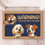 Custom Name Funny Dog Warning Gifts - Personalized Doormat