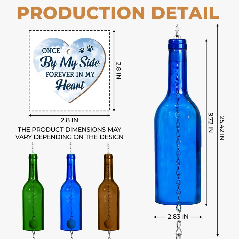 Custom Wine Bottle Wind Chime - Personalized Pet Memorial Sympathy Gifts For Dogs - My Dog My Forever Angel