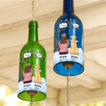 Custom Wine Bottle Wind Chime - Personalized Pet Memorial Sympathy Gifts For Dogs - My Dog My Forever Angel