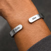Custom Engraved Stainless Steel Cuff Bracelet - Personalized Best Friend Birthday Gifts For Women, Besties, Sisters, BFF - Friends Engraved In Forever