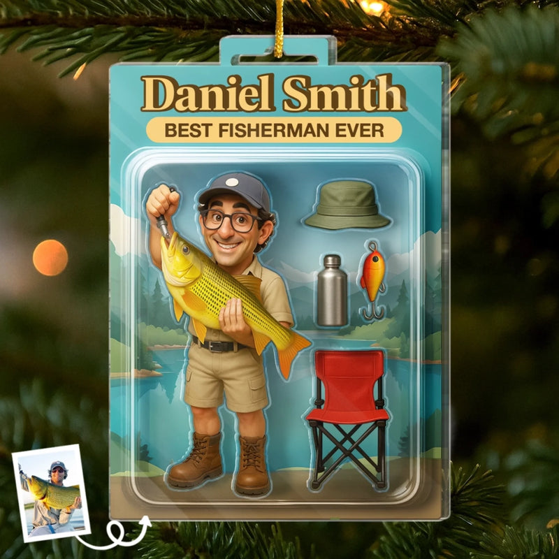 Custom Photo Acrylic Ornament - Personalized Christmas Birthday Fishing Gifts For Fisherman - Peaceful Days By The Water