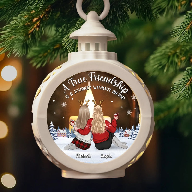 Custom Candlelight Lantern Ornament -  Personalized Best Friend Christmas Birthday Gifts For Women, Besties, Sisters, BFF - Together We Shine As Besties