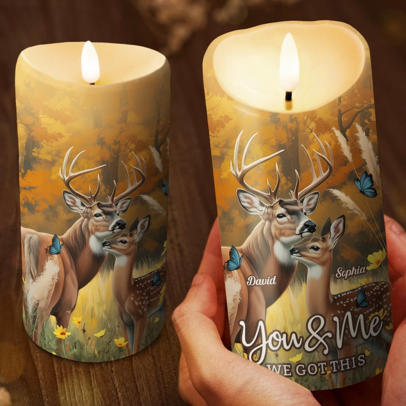 Custom LED Candle - Personalized Anniversary Wedding Gifts For Husband And Wife, Him And Her - My Heart Found Its Forest