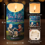 Custom LED Candle - Personalized Anniversary Wedding Gifts For Husband And Wife, Him And Her - Our Love Lights The Night